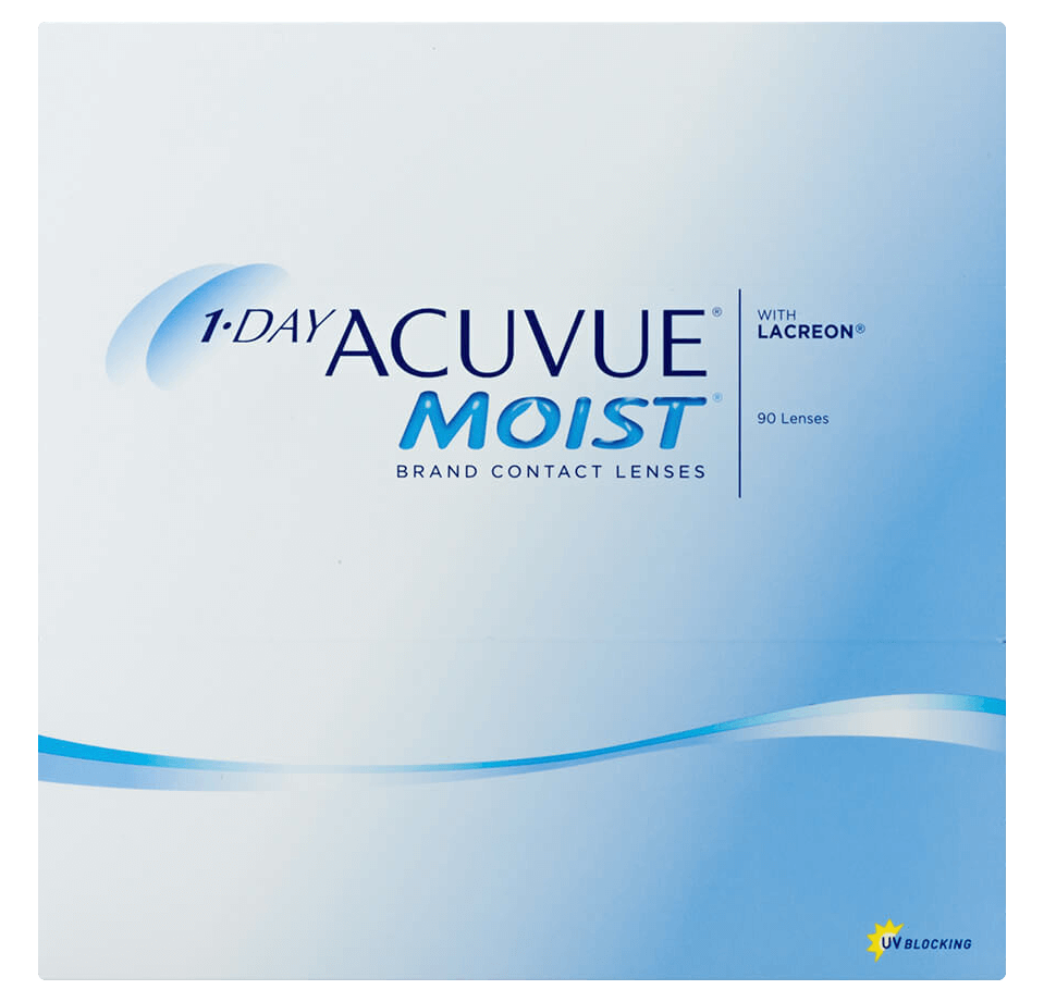 1-Day Acuvue Moist Contact lens packing- 90 lenses